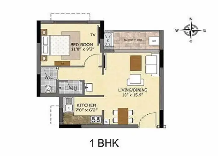 Featured Image of Sobha One Residences 1 BHK Floor Plan