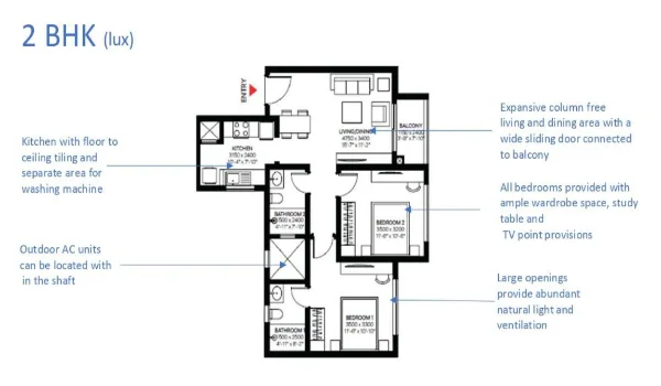 Featured Image of 2 Bhk Apartment Floor Plan Luxe And Grande Layouts Explained
