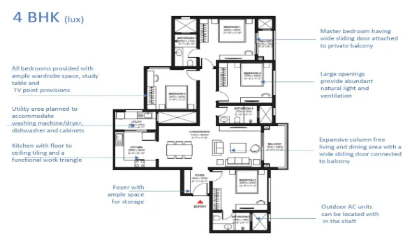 Featured Image of Sobha One Residences 4 Bhk Apartment Floor Plan Luxe And Grande Layouts Explained